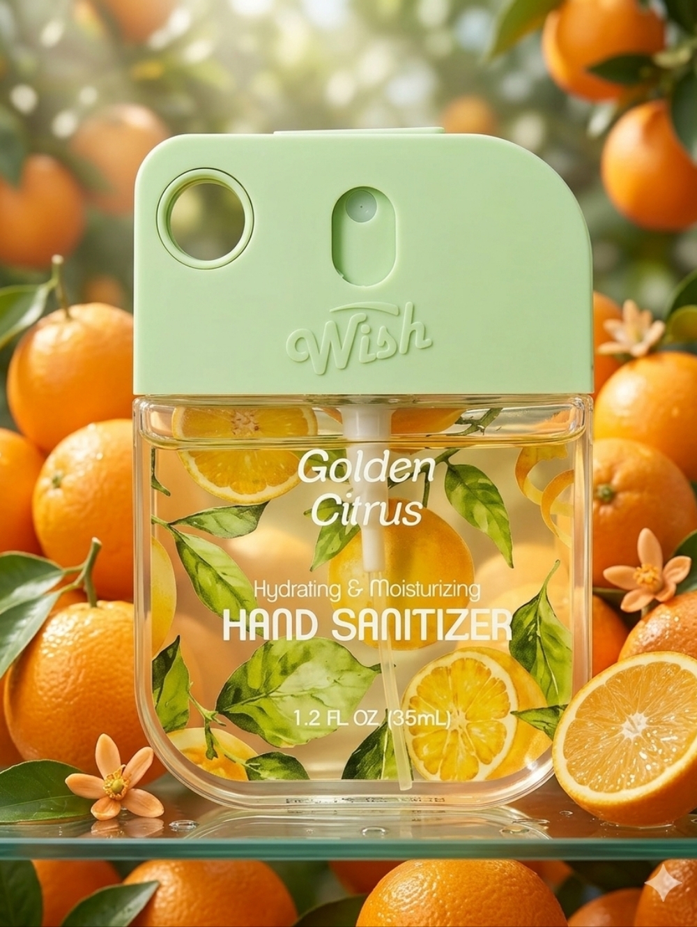 Wish Golden Citrus Hand Sanitizer Spray 1.2oz 500 Sprays New Sealed In Package